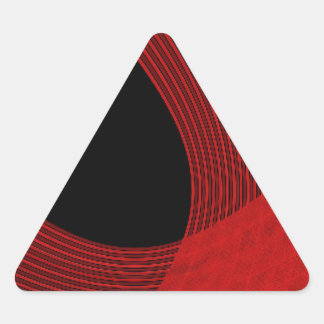 Moderne Linien rot und schwarz Dreieckiger Aufkleber
