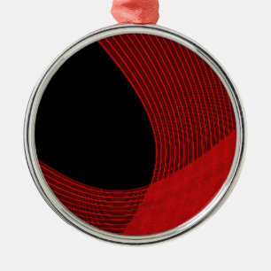 Moderne Linien rot und schwarz Ornament Aus Metall