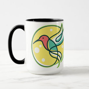 Moderne Linienkunst Vogel Tasse