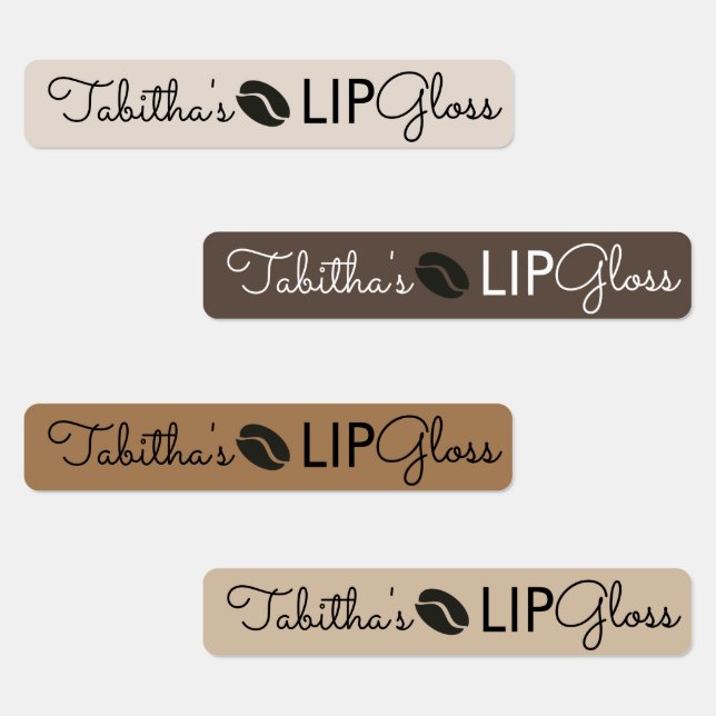 Moderne Lip Gloss Coffee Branding Verpackung Etiketten (Gruppe)