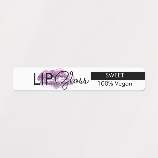 Moderne Lip Gloss Lips Branding Packaging Labels Etiketten (Design 1)