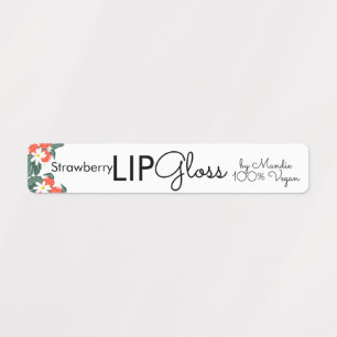 Moderne Lip Gloss Strawberry Branding Verpackung Etiketten