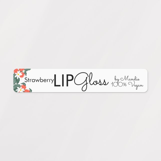 Moderne Lip Gloss Strawberry Branding Verpackung Etiketten (Design 1)