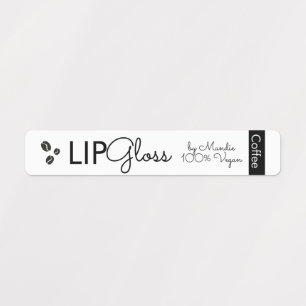 Moderne Lipgloss-Kaffee-Vegan-Branding-Verpackung Etiketten