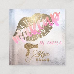 Moderne Lippen, Beruflicher Glitzer, Haartrockner Quadratische Visitenkarte