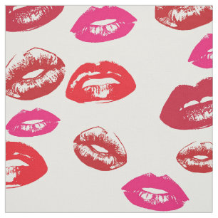 Moderne Lippenstift-Makeup-Muster Stoff
