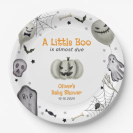 Moderne Little Boo Ghost Halloween Boy Baby Dusche Pappteller