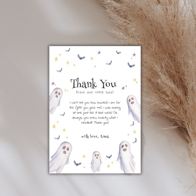 Moderne Little Boo Stars Ghost Baby Dusche Dankeskarte (Modern Little Boo Stars Ghost Baby Shower Thank You Card)