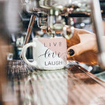 Moderne Live-Liebe lacht positives Motivation Zita Espressotasse<br><div class="desc">Moderne Live-Liebe lacht positives Motivation Zitat</div>