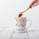 Moderne Live-Liebe lacht positives Motivation Zita Milchtasse<br><div class="desc">Moderne Live-Liebe lacht positives Motivation Zitat</div>