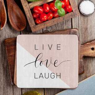 Moderne Live-Liebe lacht positives Motivation Zita Schneidebrett