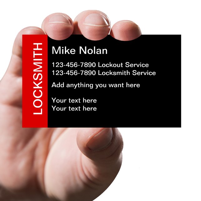 Moderne Locksmith Security Theme Business Card (Von Creator hochgeladen)