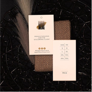 Moderne Logo-Bekleidungspreise mit Größenübersicht