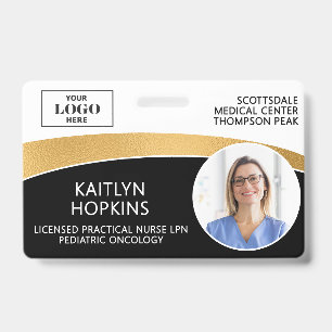 Moderne Logo-Foto-ID-Barcode-Mitarbeitername Ausweis