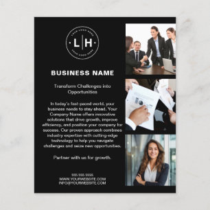 Moderne Logo Foto Unternehmens Schwarz Geschäftlic Flyer