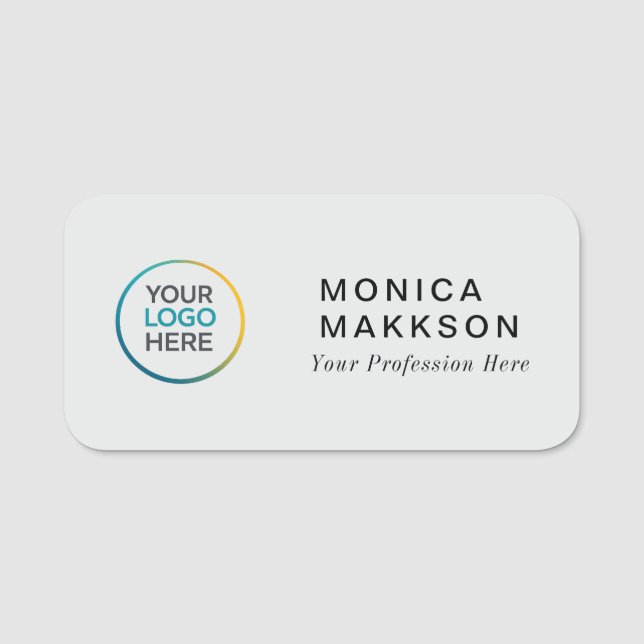 Moderne Logo-Namensschild Namensschild (Vorderseite)