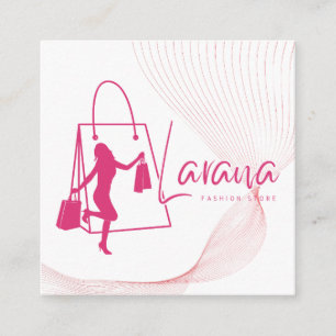 Moderne Logo Pink Boutique Mode Visitenkarte