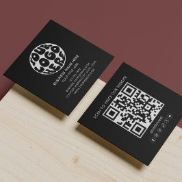 Moderne Logo-QR-Code benutzerdefiniertes Logo Schw Quadratische Visitenkarte
