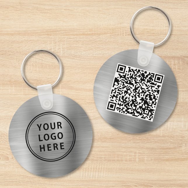 Moderne Logo-QR-Code-Werbe-Silber-Schlüsselanhänge Schlüsselanhänger (Modern Logo QR Code Promotional Silver Keychain)