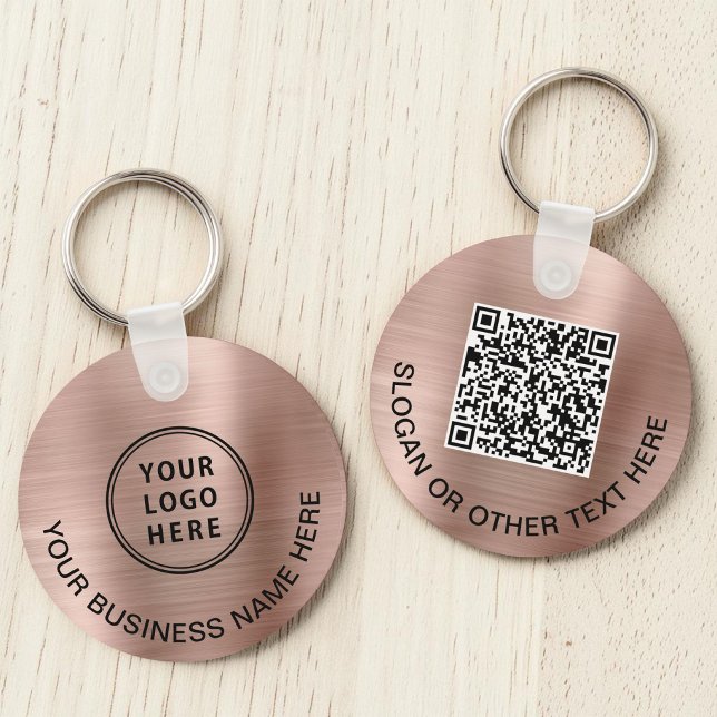 Moderne Logo QR Code Werbeaktion Rose Gold Schlüsselanhänger (Business Logo QR Code Promotional Rose Gold Keychain)