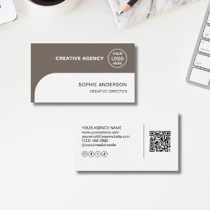 Moderne Logo QR Social Media Creative Agency Visitenkarte