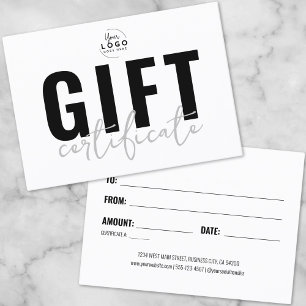 Moderne Logo-Schrift Geschäft Geschenkgutschein Visitenkarte