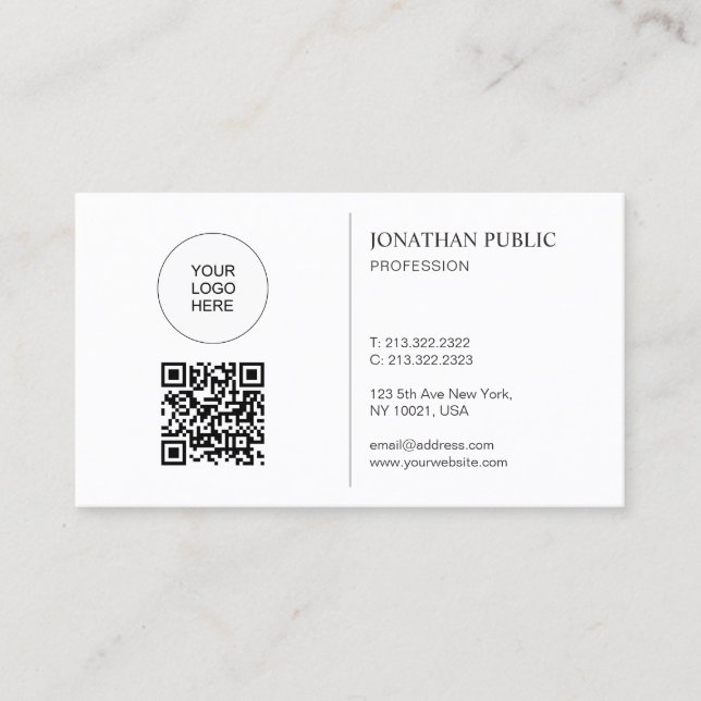 Moderne Logo- und QR-Code-Vorlage Mit uns verbinde Visitenkarte (Vorderseite)