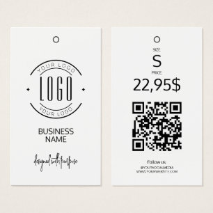 Moderne Logo weiß schwarz QR-Code Kleidungsanhänge