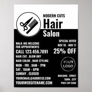 Moderne Logos, Friseurstylisten, Friseurwerbung Poster