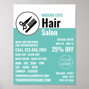 Moderne Logos, Friseurstylisten, Friseurwerbung Poster