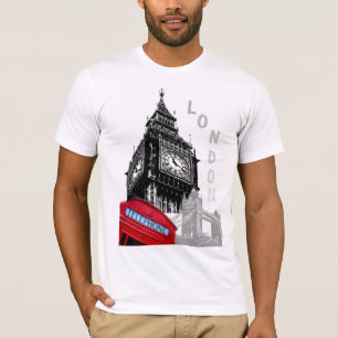 Moderne Londoner Red Telefone Box Big Ben Clock T-Shirt