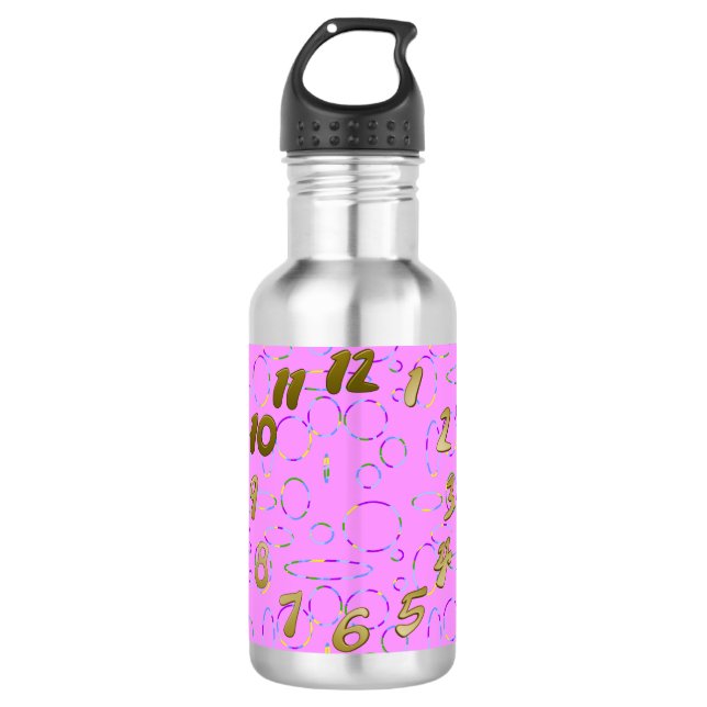 Moderne Loops auf Pink Magenta Wasserflasche (Vorderseite)