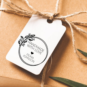 Moderne Lorbeer-Rundform Handmade With Love Permastempel