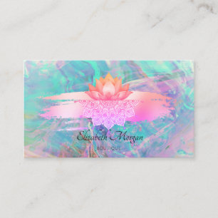 Moderne Lotus-Mandala-Pinselstrich-Opal-Geschäft Visitenkarte
