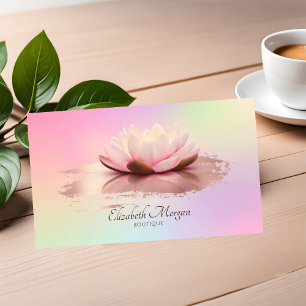 Moderne Lotus Rosen Gold Pinselstrich Holografisch Visitenkarte
