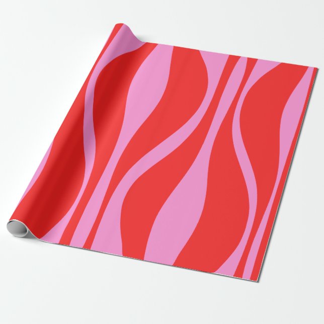 Moderne Lounge Moderne Lounge Preppy Pink und Rot Geschenkpapier (Ungerollt)
