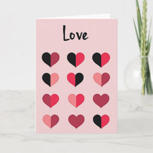 Moderne Love Hearts Grußkarte Karte