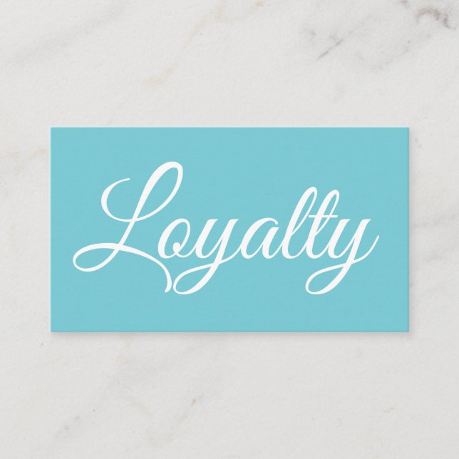 Moderne Loyalitätskarte des eleganten Türkises Visitenkarte (Vorderseite)