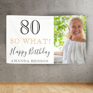 Moderne lustige 80 Na und 80. Geburtstag Foto Banner