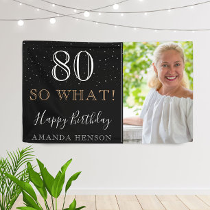 Moderne lustige 80 Na und 80. Geburtstag Foto Banner