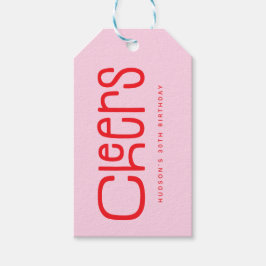 Moderne lustige Cheers' personalisierte Geburtstag Geschenkanhänger