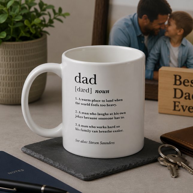Moderne lustige Dad-Definition Vatertagsgeschenk Kaffeetasse (Von Creator hochgeladen)