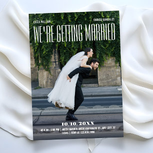 Moderne lustige Foto-Hochzeit Einladung