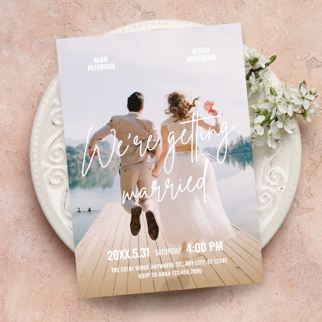 Moderne lustige Fotohochzeit  Einladung (Von Creator hochgeladen)