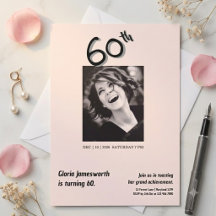 Moderne lustige hellrosa Foto 60. Geburtstag 