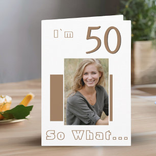 Moderne lustige inspirierende 50. Geburtstagsfoto Karte