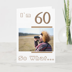 Moderne lustige inspirierende 60. Geburtstagsfoto Karte