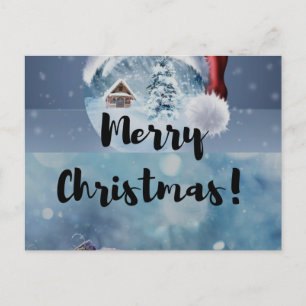 Moderne lustige süße Weihnachtsrentier Feiertagspostkarte
