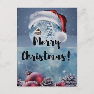 Moderne lustige süße Weihnachtsrentier Feiertagspostkarte