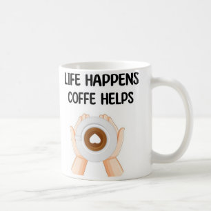 Moderne lustige trendige Typografie Das Leben pass Kaffeetasse